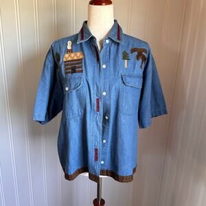 Vintage 90s Denim Top L